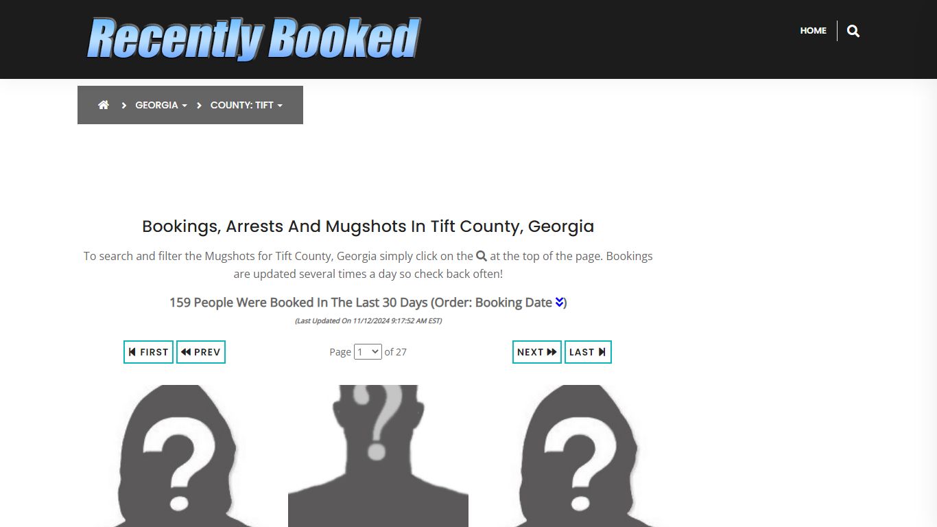 Bookings, Arrests and Mugshots in Tift County, Georgia - Recently Booked